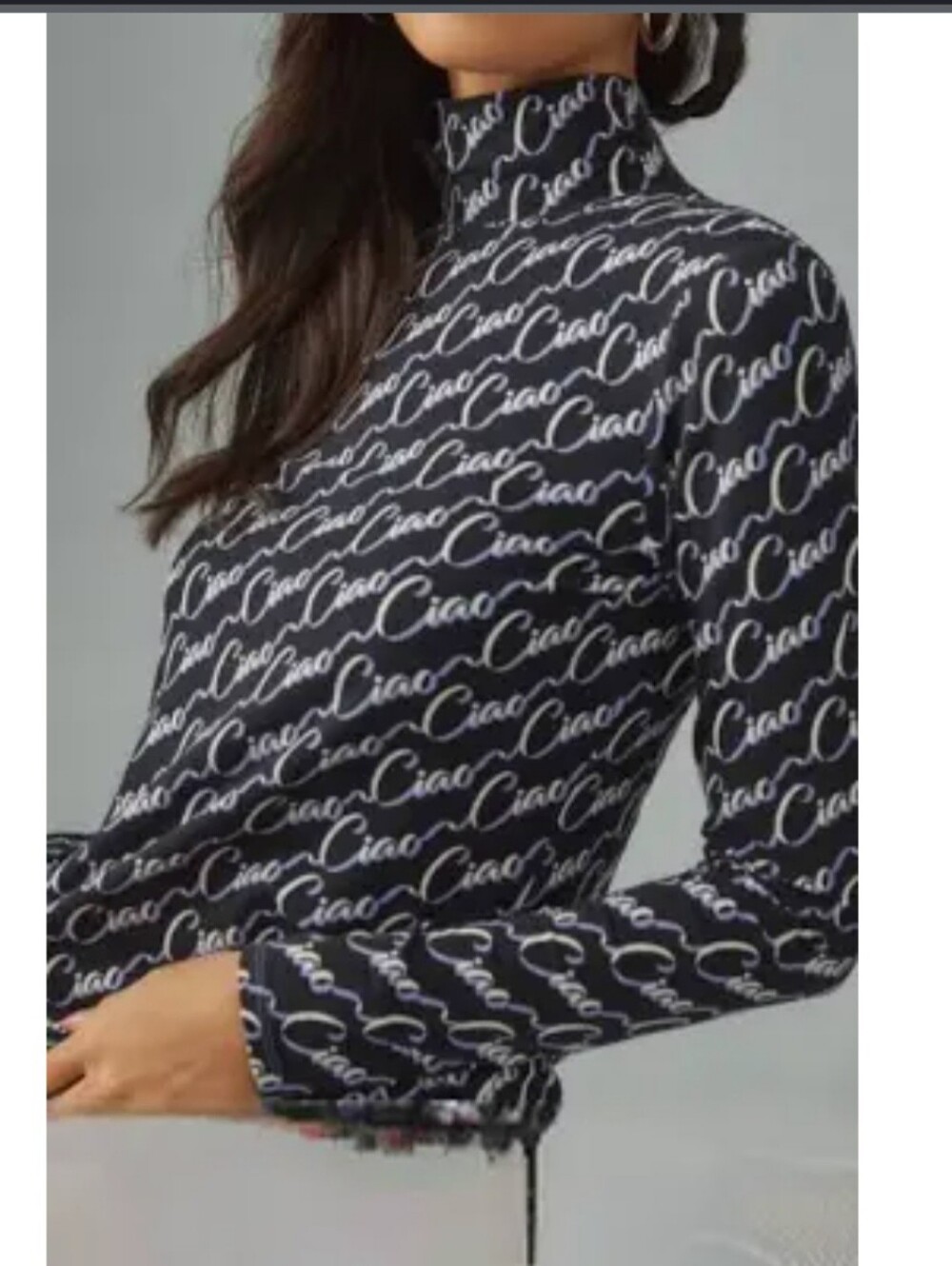 Maeve Anthropologie Ciao Mock Neck Turtleneck Top Size L